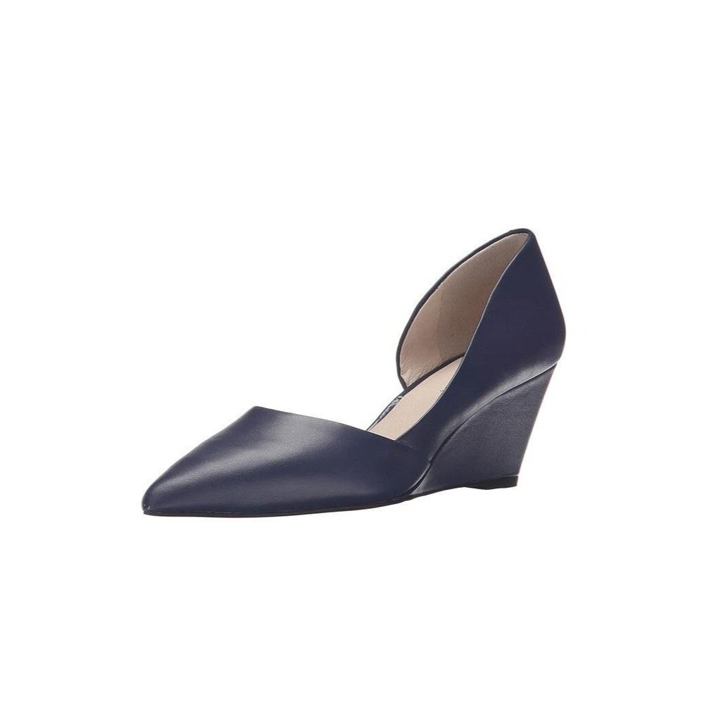 Kenneth Cole Womens 7 M Navy Blue Ellis Pointed Toe Wedge Heels NIB ZK9
